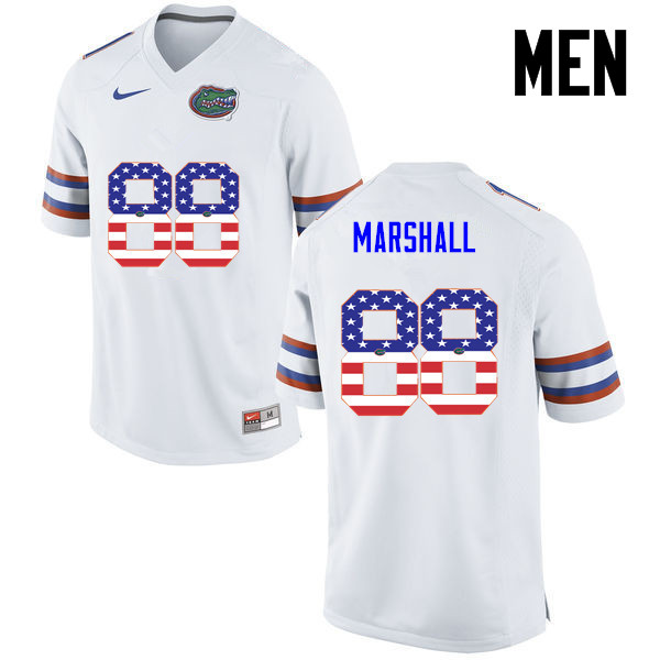 Men Florida Gators #88 Wilber Marshall College Football USA Flag Fashion Jerseys-White - Click Image to Close